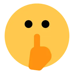Face with Finger Covering Closed Lips — Toss Face
