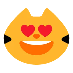 Smiling Cat Face with Heart-Shaped Eyes — Toss Face