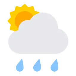 White Sun Behind Cloud with Rain — Toss Face