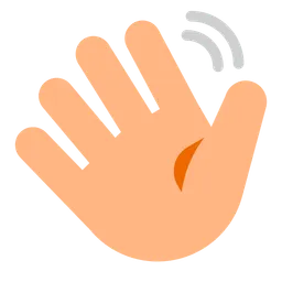 Waving Hand: Medium-Light Skin Tone — Toss Face
