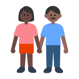 Woman and Man Holding Hands: Dark Skin Tone, Medium-Dark Skin Tone — Toss Face