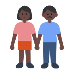 Woman and Man Holding Hands: Dark Skin Tone — Toss Face