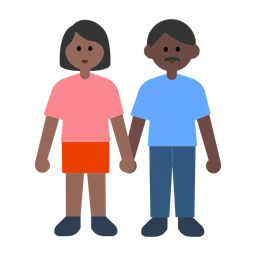 Woman and Man Holding Hands: Medium-Dark Skin Tone, Dark Skin Tone — Toss Face
