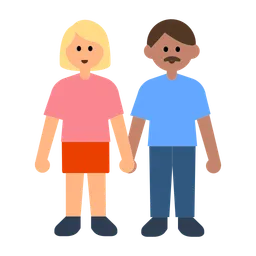 Woman and Man Holding Hands: Medium-Light Skin Tone, Medium Skin Tone — Toss Face