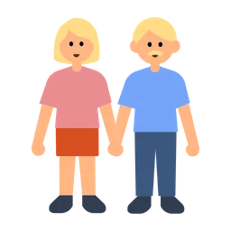 Woman and Man Holding Hands: Medium-Light Skin Tone — Toss Face