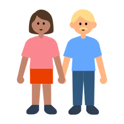 Woman and Man Holding Hands: Medium Skin Tone, Medium-Light Skin Tone — Toss Face
