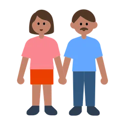 Woman and Man Holding Hands: Medium Skin Tone — Toss Face