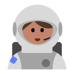 Woman Astronaut: Medium Skin Tone — Toss Face