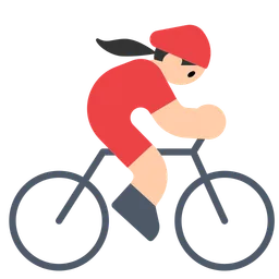 Woman Biking: Light Skin Tone — Toss Face