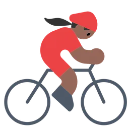 Woman Biking: Medium-Dark Skin Tone — Toss Face