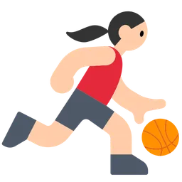 Woman Bouncing Ball: Light Skin Tone — Toss Face
