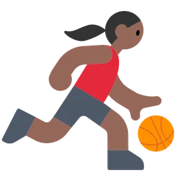 Woman Bouncing Ball: Medium-Dark Skin Tone — Toss Face