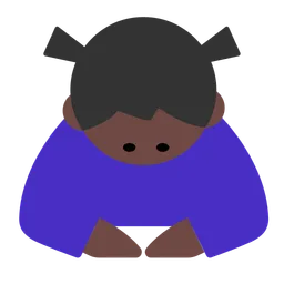 Woman Bowing: Dark Skin Tone — Toss Face