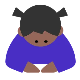 Woman Bowing: Medium-Dark Skin Tone — Toss Face