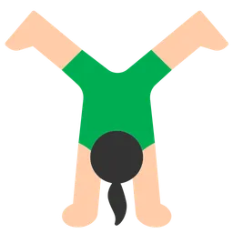 Woman Cartwheeling: Light Skin Tone — Toss Face