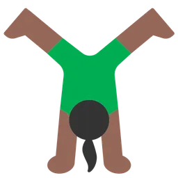 Woman Cartwheeling: Medium-Dark Skin Tone — Toss Face