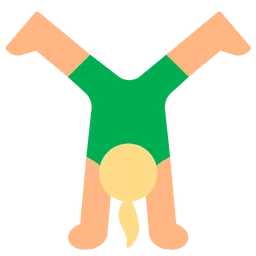 Woman Cartwheeling: Medium-Light Skin Tone — Toss Face
