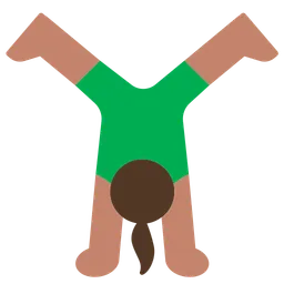 Woman Cartwheeling: Medium Skin Tone — Toss Face