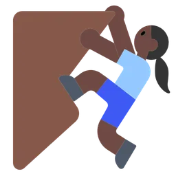 Woman Climbing: Dark Skin Tone — Toss Face