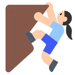 Woman Climbing: Light Skin Tone — Toss Face