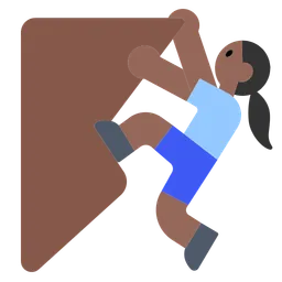 Woman Climbing: Medium-Dark Skin Tone — Toss Face