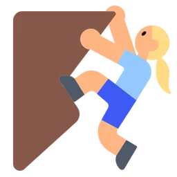 Woman Climbing: Medium-Light Skin Tone — Toss Face