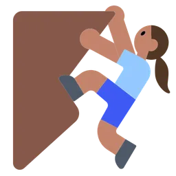Woman Climbing: Medium Skin Tone — Toss Face