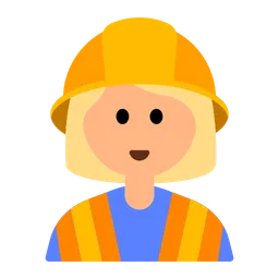 Woman Construction Worker: Medium-Light Skin Tone — Toss Face