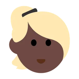 Woman: Dark Skin Tone, Blond Hair — Toss Face