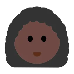 Woman: Dark Skin Tone, Curly Hair — Toss Face