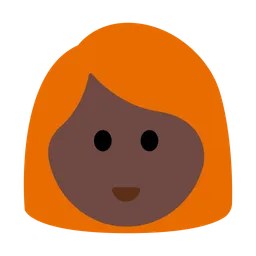 Woman: Dark Skin Tone, Red Hair — Toss Face