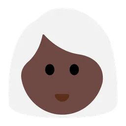 Woman: Dark Skin Tone, White Hair — Toss Face