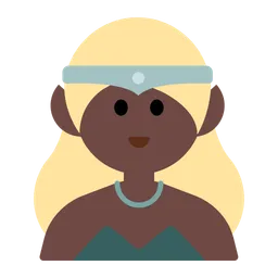 Woman Elf: Dark Skin Tone — Toss Face