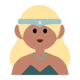 Woman Elf: Medium Skin Tone — Toss Face