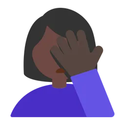 Woman Facepalming: Dark Skin Tone — Toss Face