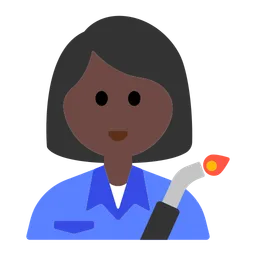 Woman Factory Worker: Dark Skin Tone — Toss Face
