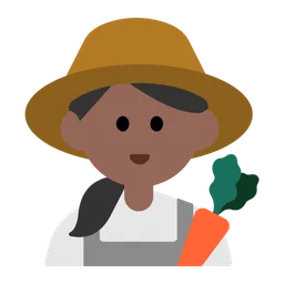 Woman Farmer: Medium-Dark Skin Tone — Toss Face