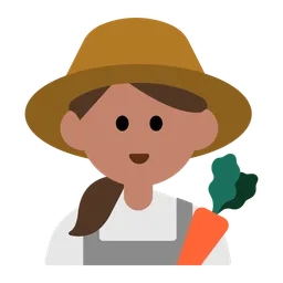 Woman Farmer: Medium Skin Tone — Toss Face