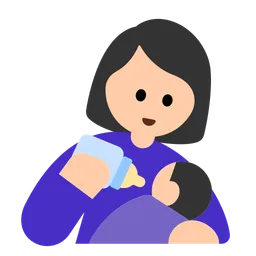Woman Feeding Baby: Light Skin Tone — Toss Face