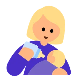 Woman Feeding Baby: Medium-Light Skin Tone — Toss Face