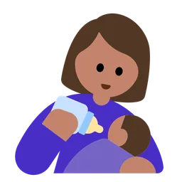 Woman Feeding Baby: Medium Skin Tone — Toss Face