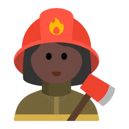 Woman Firefighter: Dark Skin Tone — Toss Face