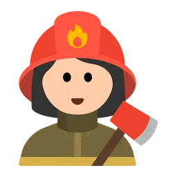 Woman Firefighter: Light Skin Tone — Toss Face