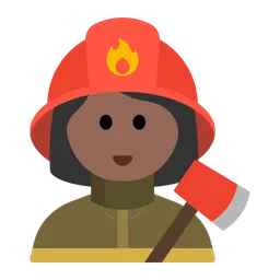 Woman Firefighter: Medium-Dark Skin Tone — Toss Face