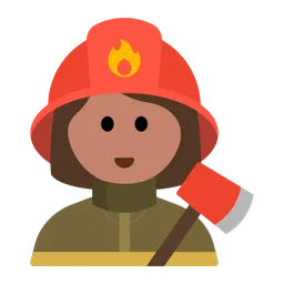 Woman Firefighter: Medium Skin Tone — Toss Face