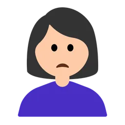 Woman Frowning: Light Skin Tone — Toss Face