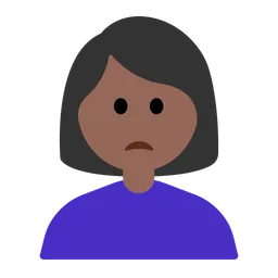 Woman Frowning: Medium-Dark Skin Tone — Toss Face