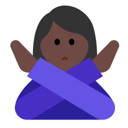 Woman Gesturing No: Dark Skin Tone — Toss Face