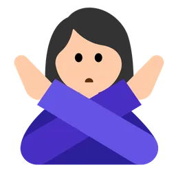 Woman Gesturing No: Light Skin Tone — Toss Face