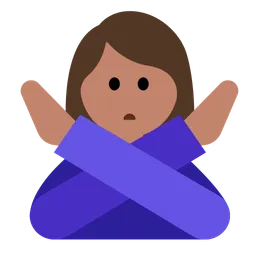 Woman Gesturing No: Medium Skin Tone — Toss Face